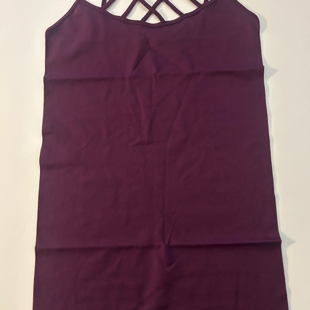 Zenana Outfitters Dark Plum Camisole with Strappy Back S/M NEW